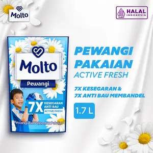 Molto Pewangi Pakaian Active Fresh 7x Kesegaran & Anti Bau 1.7 L