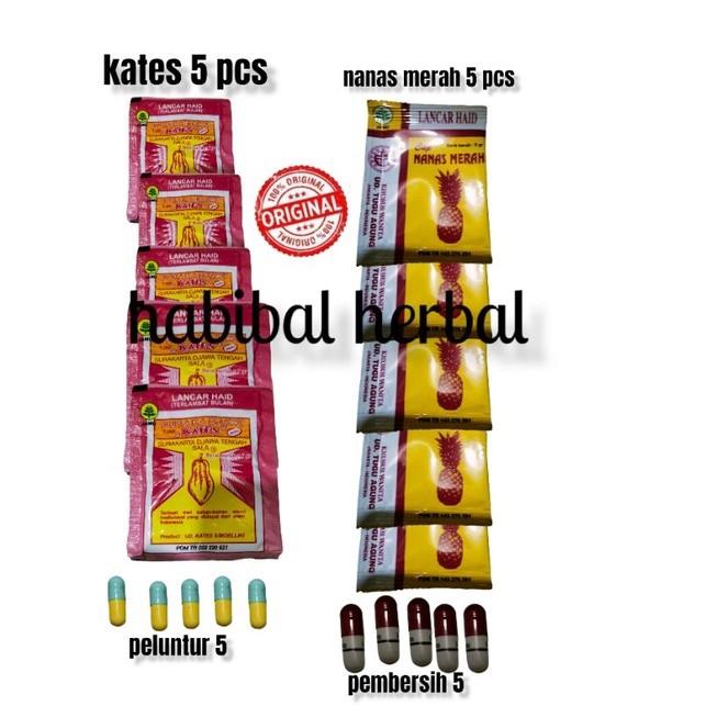 jamu lancar haid & terlambat bulan kates x nanas merah 5 pcs