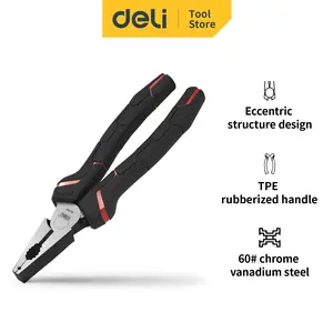 Deli Tang Kombinasi 8" Merah Premium / Combination Plier 8" PVC DL000X