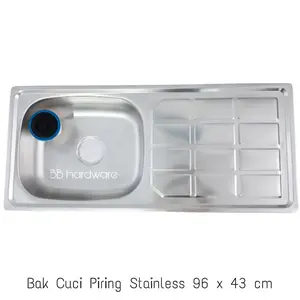 BAK CUCI PIRING / WASTAFEL KITCHEN SINK STAINLESS 96 x 43 CM