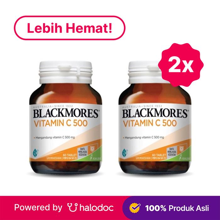 Gambar Blackmores Vitamin C 500 mg 2 Botol (60 Tablet/Botol) dari Apotek Halomedika Medan Baru Kota Medan Tokopedia