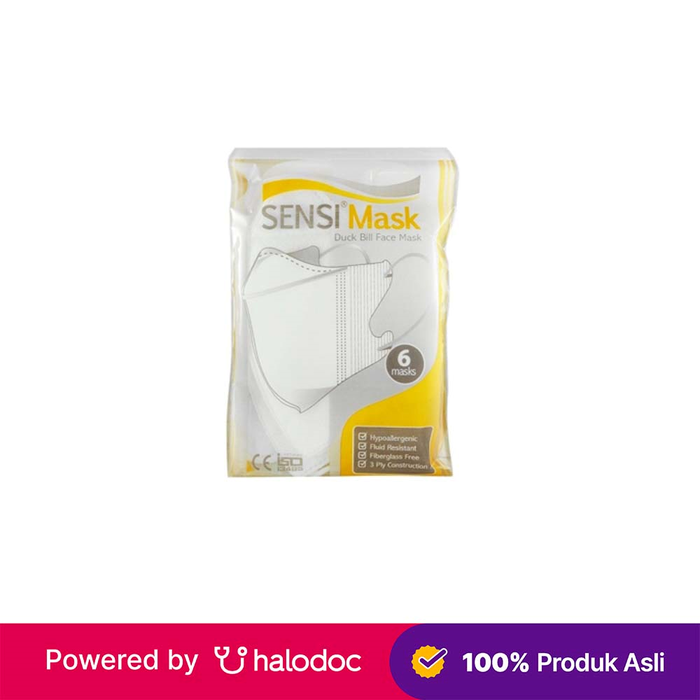 Gambar Sensi Masker Duckbill 6 Pieces - Masker Dewasa - Halodoc dari Apotek Halomedika KelapaGading Kota Administrasi Jakarta Utara Tokopedia