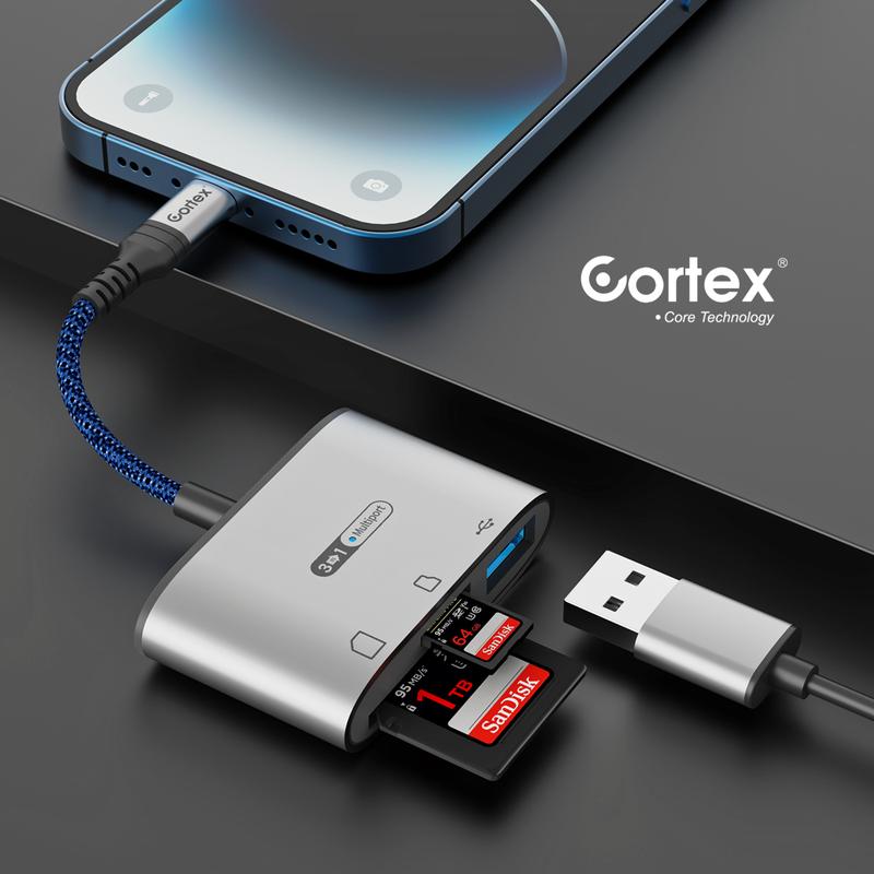 Cortex MH388 iPhone iPad To SD/TF Card/USB3.0 3in1 OTG Card Reader ...