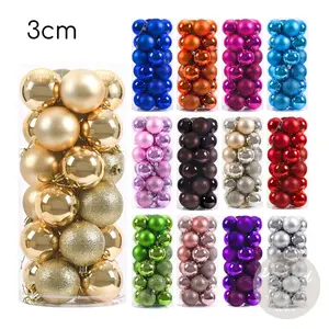 Hiasan Bola Pohon Natal 3cm isi 24 Bulat Gantungan Dekor Christmas