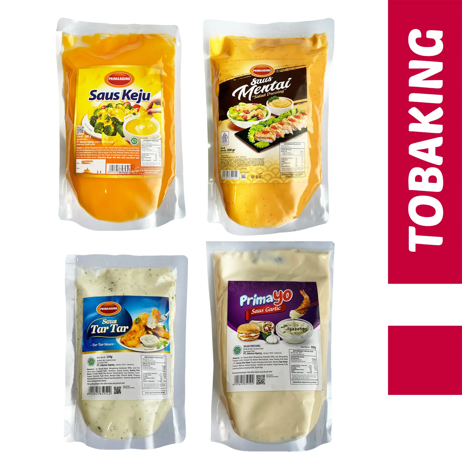 Prima Agung Saus Mentai Keju Tartar Garlic Mayo Saos Instant Primayo