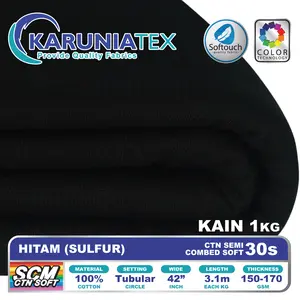 Kain Kaos Cotton Semi Combed 30s | Hitam | Karunia Textile