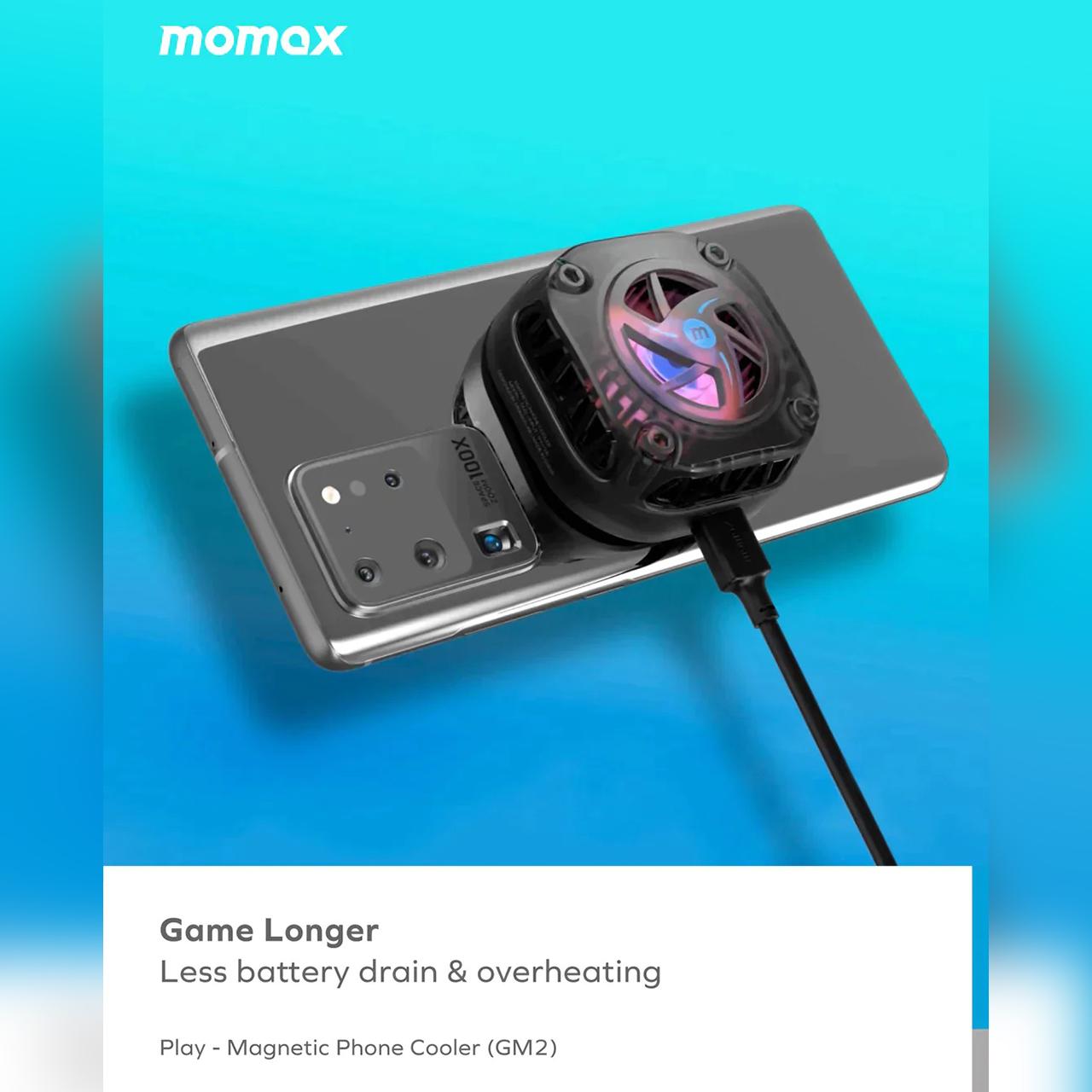 Momax Pendingin HP Magnetic Play Magnetic Phone Cooler (Universal Version) - Black GM2D