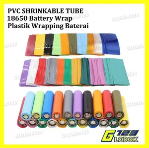 Battery Wrap 18650 Sleeve PVC Jaket Plastik Cover Batre Batere Baterai