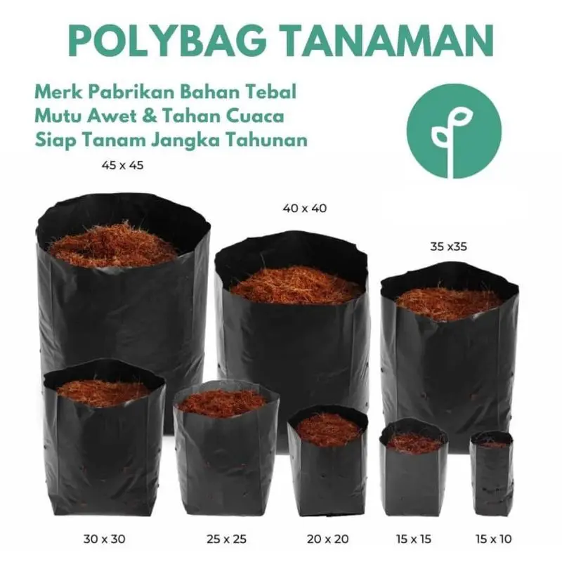 Plastik Polybag Satuan 20 35 40 45 / Polibag Berkualitas BAHAN TEBAL