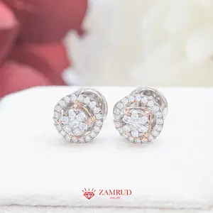 Anting Berlian Halo 0116 ER Zamrud Jewellery