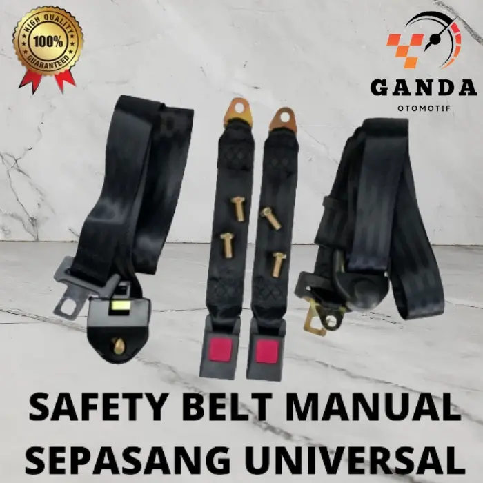 SABUK PENGAMAN SAFETY SEAT BELT 2 POINT MANUAL MOBIL UNIVERSAL 2 PCS