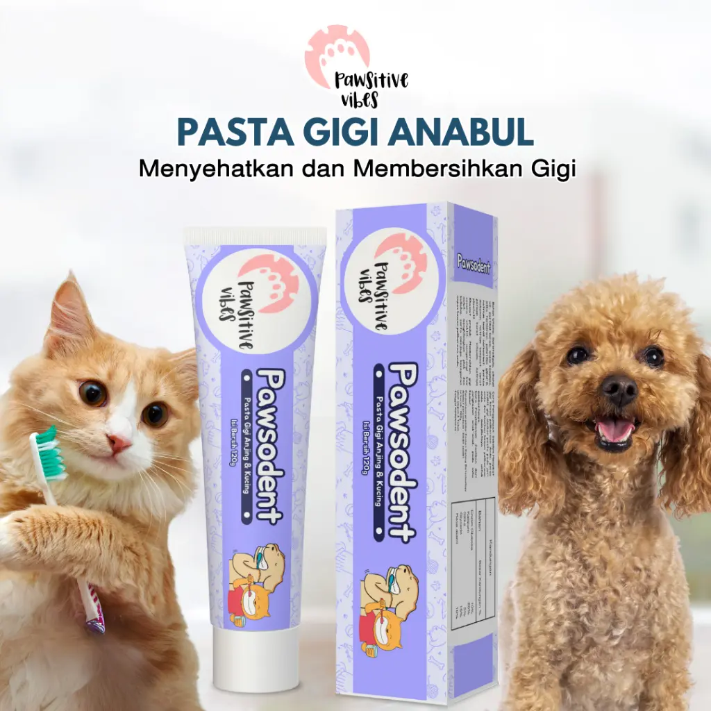 PAWSODENT - Pasta Gigi Anjing Kucing - Odol Anjing  - Pet Toothpaste