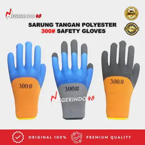 Sarung Tangan Polyester 300# Tebal Palm Fit Safety Gloves Anti Slip