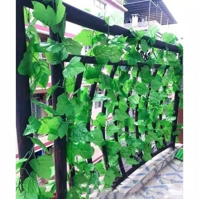 Daun Rambat Anggur Plastik Artificial Imitasi Palsu 2m Hiasan Dekorasi ...