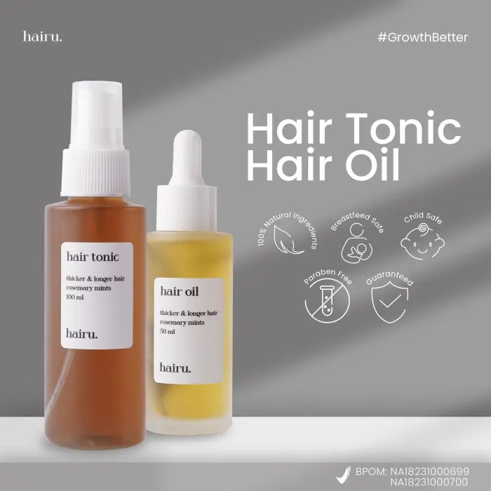 HAIRU HAIR TONIC & OIL by dr. Aghni Haircare Penumbuh Rambut