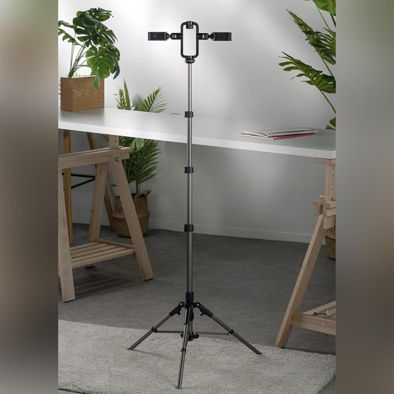 Momax Tripod with 2 Phone Holder V.LOG Live Tripod - Black TR9D
