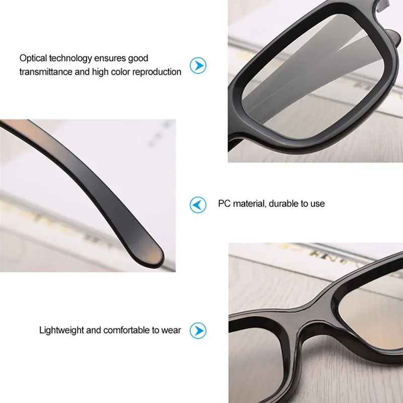 Kacamata 3D Pasif Polarized Untuk TV 3D Bioskop Real 3D Untuk Sony 2