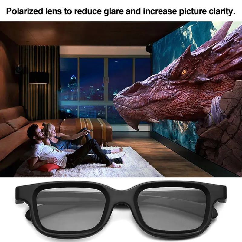 Kacamata 3D Pasif Polarized Untuk TV 3D Bioskop Real 3D Untuk Sony 3