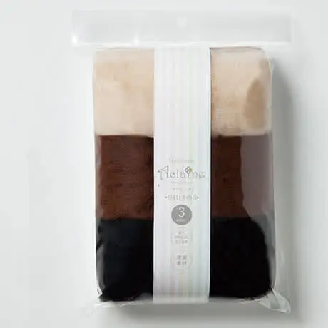 Felting wool aclaine fiber 3 set warna 441-140-3
