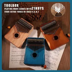 Toolbox kalimba 21 keys 21 kunci deer wood kayu finger piano alat