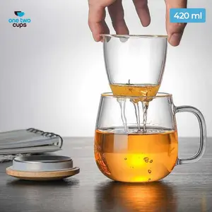 One Two Cups Gelas Cangkir Teh Tea Cup Mug Infuser Filter