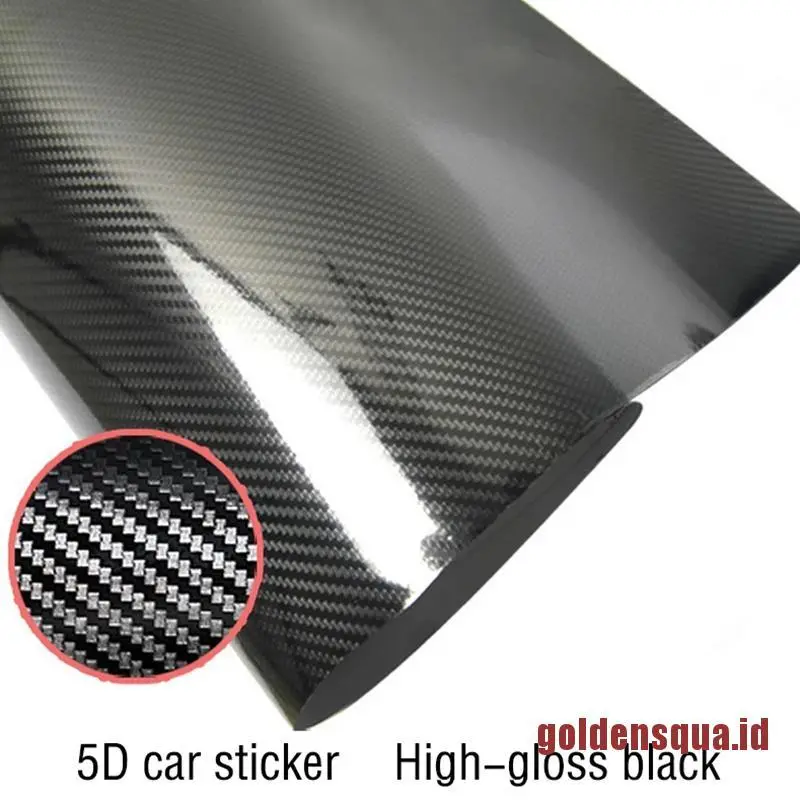 Promo Stiker Film Vinyl 5D Carbon Fiber Hitam 50x200cm Untuk Mobil