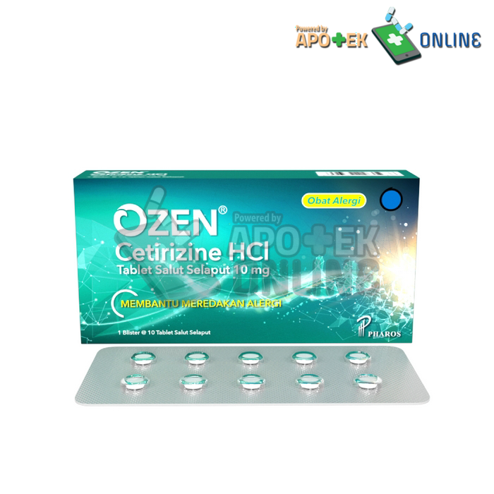 Gambar OZEN 10 MG BLISTER 10 TABLET/CETIRIZINE/ANTI HISTAMINE/ANTI ALERGI dari Apotek Hosanna Mandalajati Kota Bandung Tokopedia