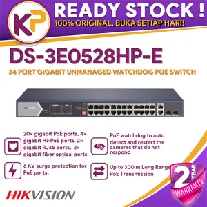HIKVISION DS-3E0528HP-E 24 PORT GIGABIT UNMANAGED WATCHDOG POE SWITCH