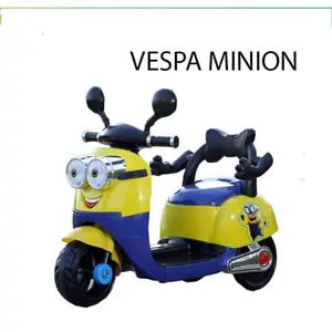 mainan motor aki anak minion top top music/light cas motor aki mickey