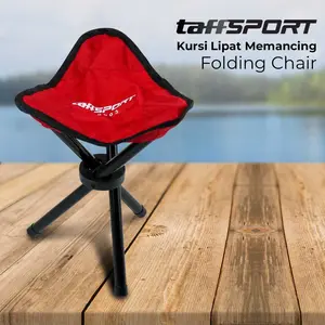 TaffSPORT Kursi Lipat Memancing Folding Legged Beach Stool Chair