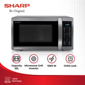 Sharp Microwave Grill Inverter R-751GX(BS) Silver 25 Liter