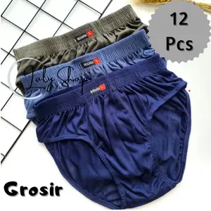 12 PCS Grosir Celana Dalam Pria Anak Dewasa  lusinan BRONTEX / NYKELATEX (M,L,XL,3L,4L,5L)