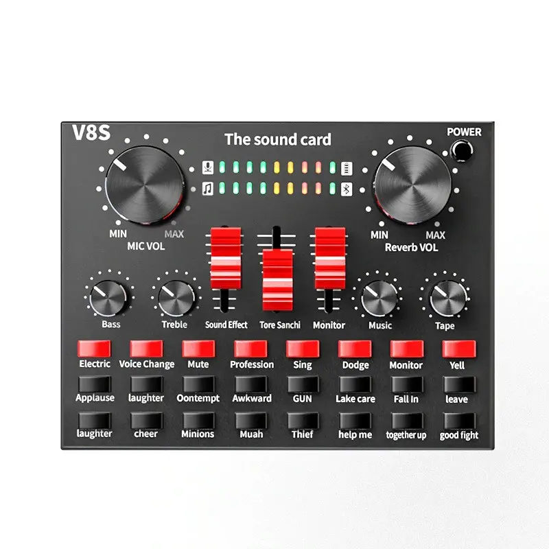 Sound Card V8 V8S Audio Mixer Live Singging New Vivano Bluetooth