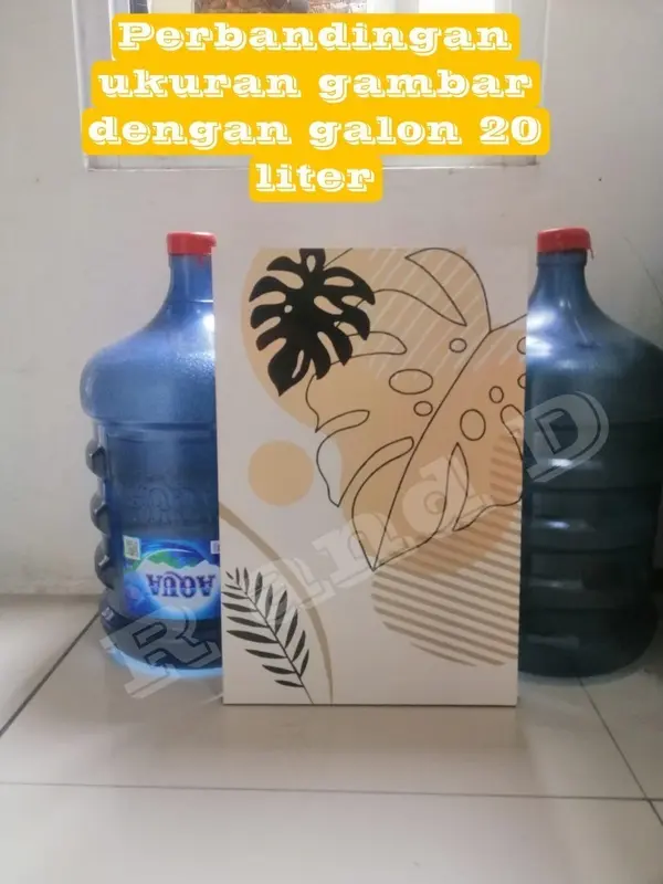 hiasan dinding abstrak desain minimalis gambar tanaman dekorasi kayu 1