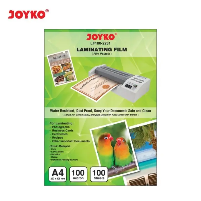 Joyko Laminating Film / Plastik Laminating LF100-2231 (A4) Murah