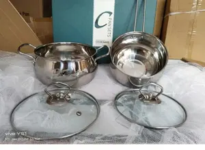 PANCI LABU CALYPSO 3 SET STAINLESS STELL TEBAL TUTUP KACA