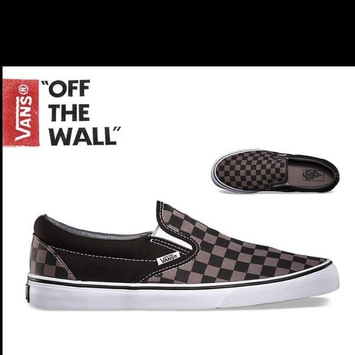 Gambar SEPATU VANS OFF THE WALL | SLIP ON CHECKER BLACK PEWTER - 41 dari FRIDAYKILLER STORE Kab. Pamekasan Tokopedia