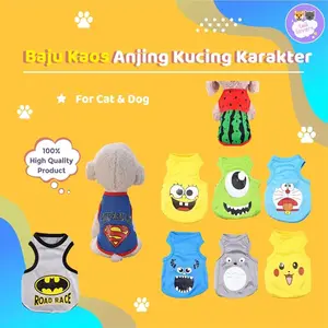 XXL Baju Kucing Lucu Anjing Dog Cat Clothes Shirt Motif Kartun Kaos