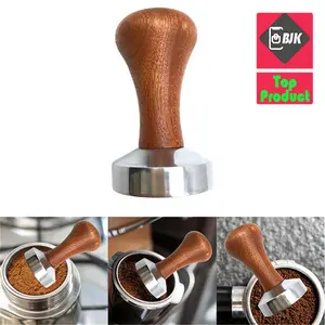 Tamper Kopi Espresso Coffee Press Powder Hammer 58mm 7IYC Dark Brown