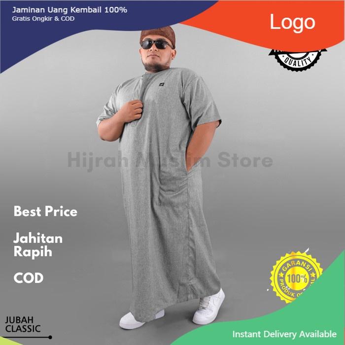 Gamis Pria 4XL, 5XL, 6XL Big Size Jumbo Pria - Hitam - abu tua, 4xl 0