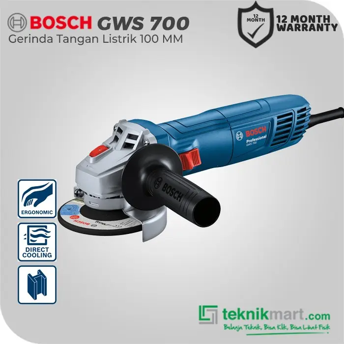 Gambar Bosch Angle Grinder / Gerinda Tangan Listrik 100MM 710W GWS 700 - UNIT ONLY dari Teknikmart Kota Administrasi Jakarta Barat 4 Tokopedia