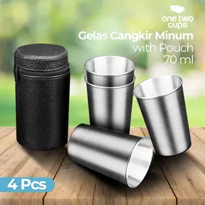 Gelas Cangkir Camping Mugset Isi 4PCS with Pouch HG189 Minum Travel