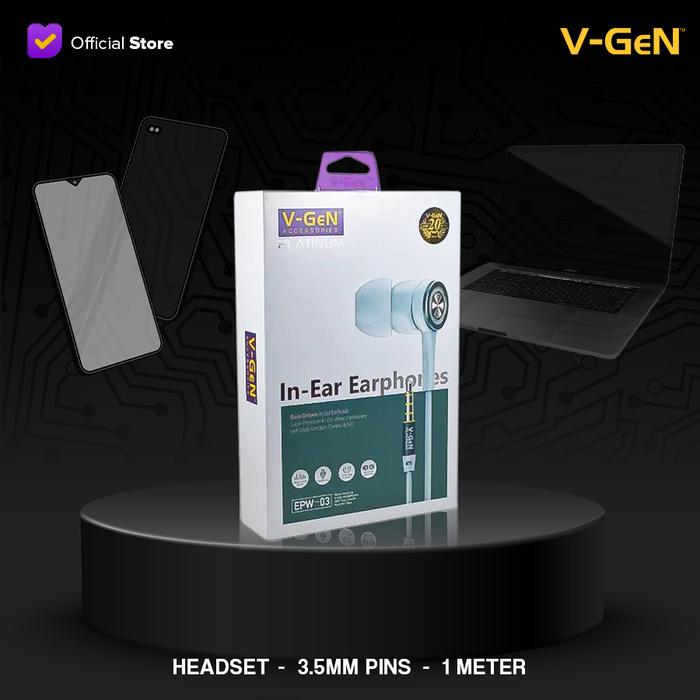 Gambar V-GeN Earphone EPW-03 Premium Wired Handsfree Clear Sound Extra Bass dari Semua V-GeN Kab. Tangerang Tokopedia