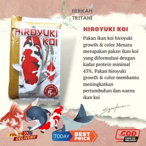 Pakan (1kg) Hiroyuki Koi Growth and Color/Kuning Protein Tinggi