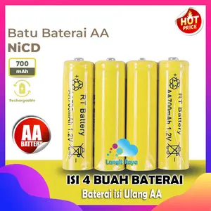 4 Pcs Baterai Cas AA isi Ulang Batre Ukuran A2 Rechargeable Batu Batrei NiCd Baterei Charger T1L