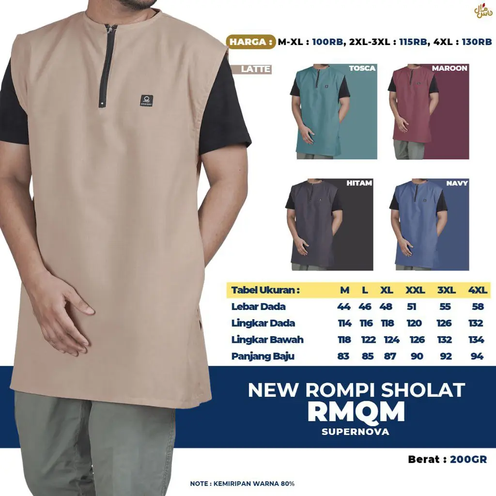 Baju Muslim Rompi Sholat Pria Dewasa Jumbo Big SIze XXL XXXL XXXXL