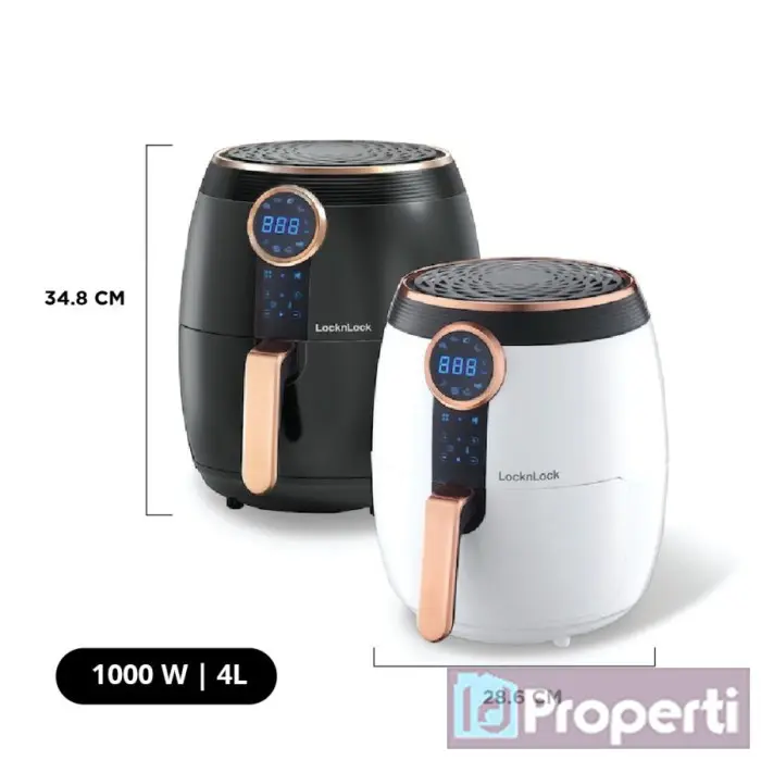 LOCKnLOCK EJF376BDG Eco Fryer Digital 4L 1000W Goreng Tanpa Minyak ORI