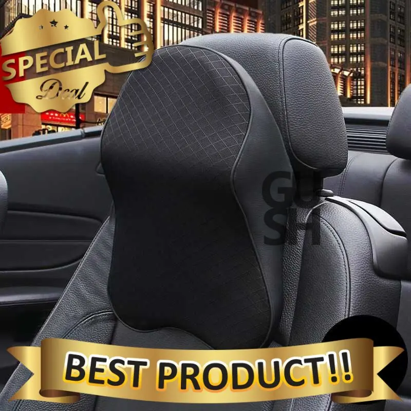 Memory Foam Neck Pillow Headrest Bantal Leher Kursi Mobil - NC33