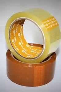 Lakban Coklat/Bening 2 inch 45mm x 90Yards Merk Tajima Yellow Core -HR