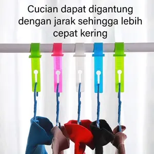 Tali gantungan baju kunci gespe kait tahan angin tiang jemuran kaitan